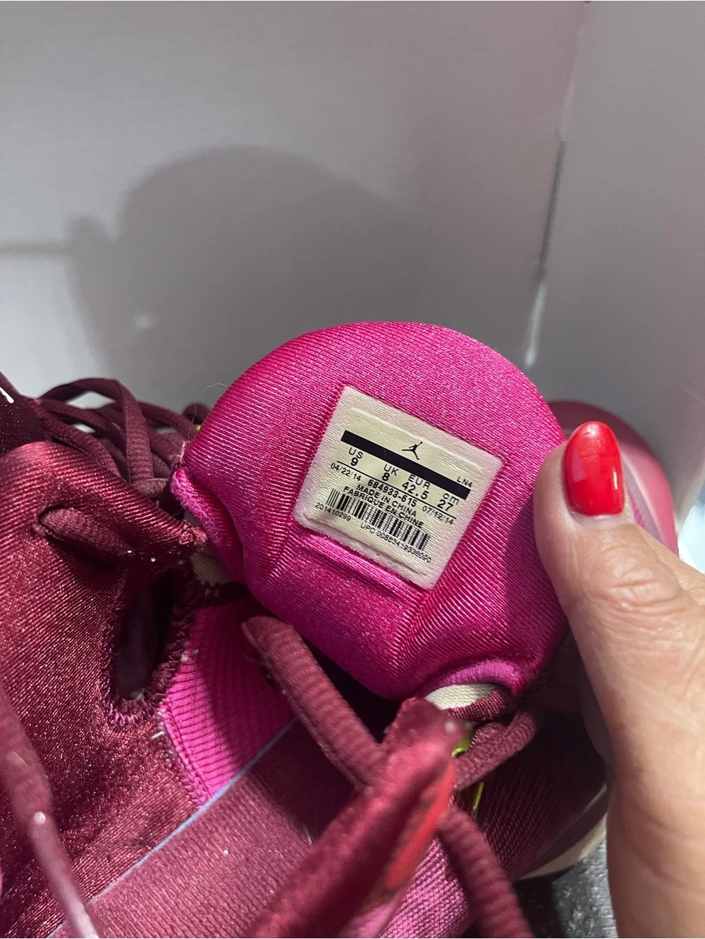 Wardrobe Department STAR Find- Jordan Maroon and Neon Yellow Basketball Sneakers